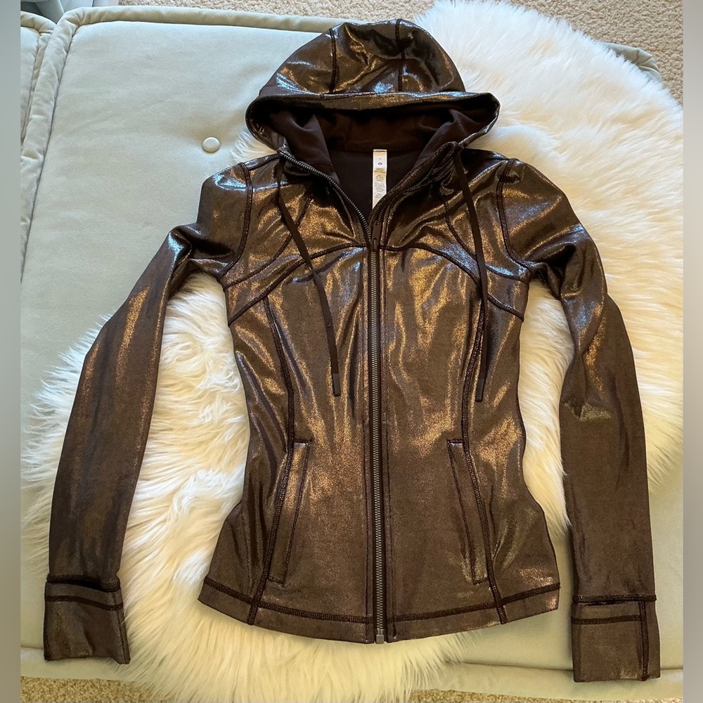 Lululemon Metallic Brown Women's Hooded Jacket Size 2